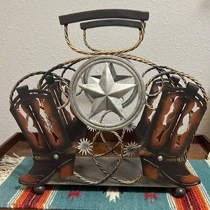Cowboy boot magazine/book etc holder